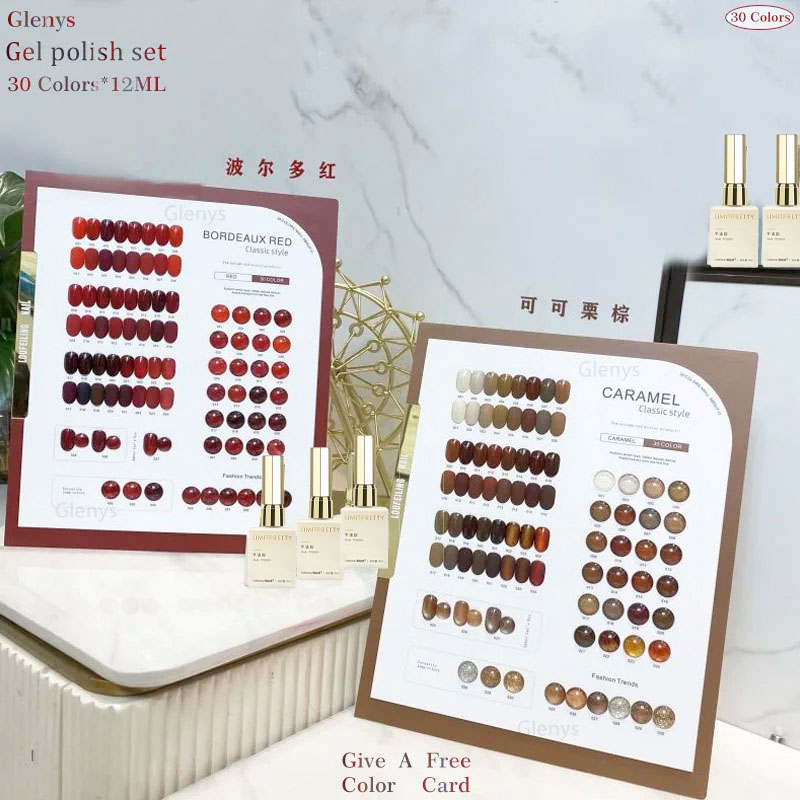 Color Checker Card - Glenys 30 color nail polish glue