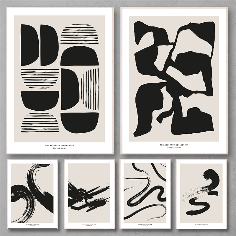 Photography Geometry - Minimalist Paint Strokes Abstract Wall Art