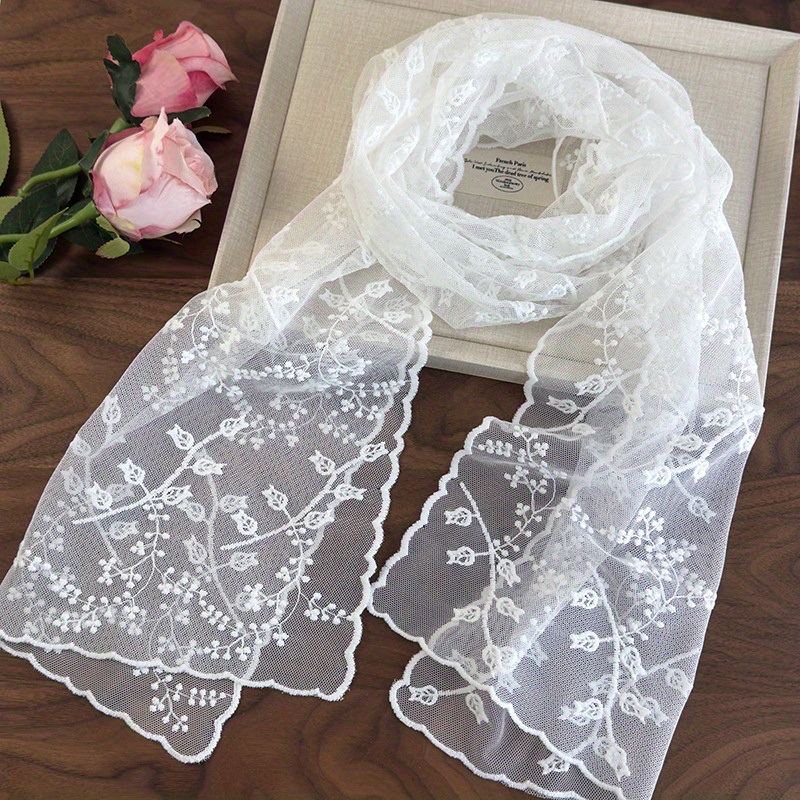 Photography News - Exquisite Embroidered Lace Scarf New Arrival