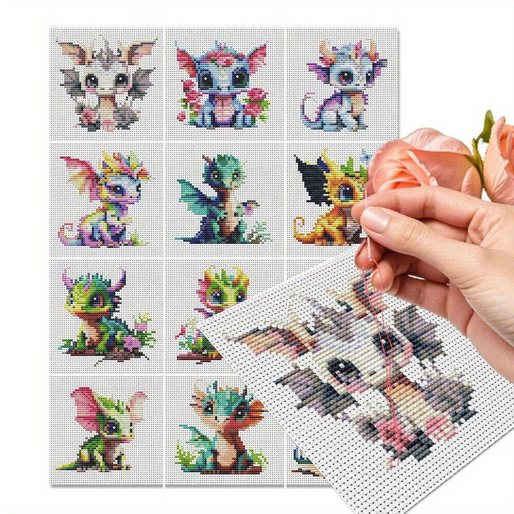 12Pcs Dragon Cross Stitch 11CT - огляд і ціна Photography Geometry