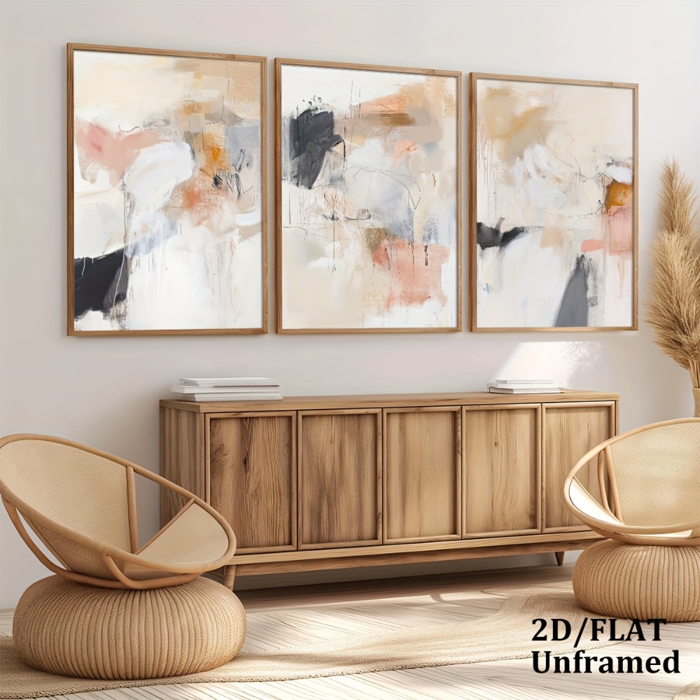 3pcs Frameless,Neutral Beige B - огляд і ціна Photography Geometry