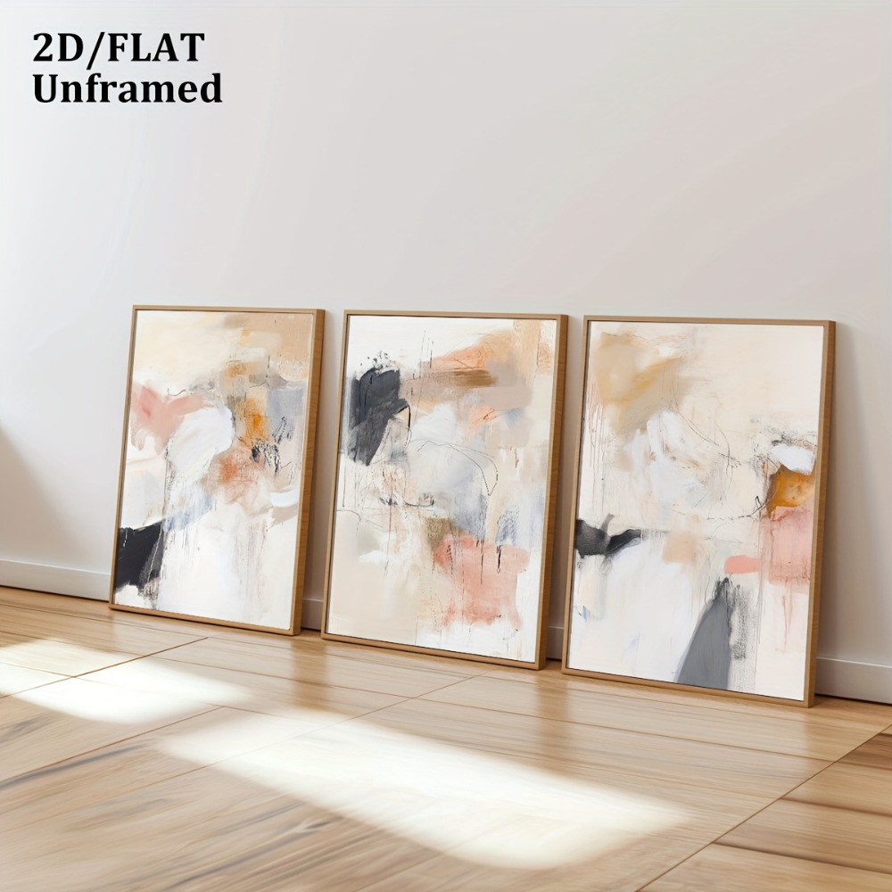 3pcs Frameless,Neutral Beige B - огляд і ціна Photography Geometry