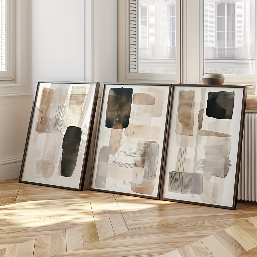 3PC frameless  of Black Beige  - огляд і ціна Photography Geometry
