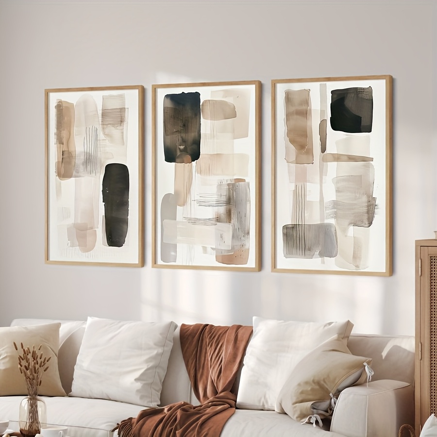 3PC frameless  of Black Beige  - огляд і ціна Photography Geometry