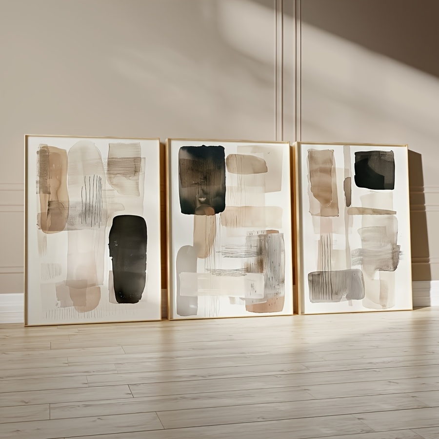 3PC frameless  of Black Beige  - огляд і ціна Photography Geometry