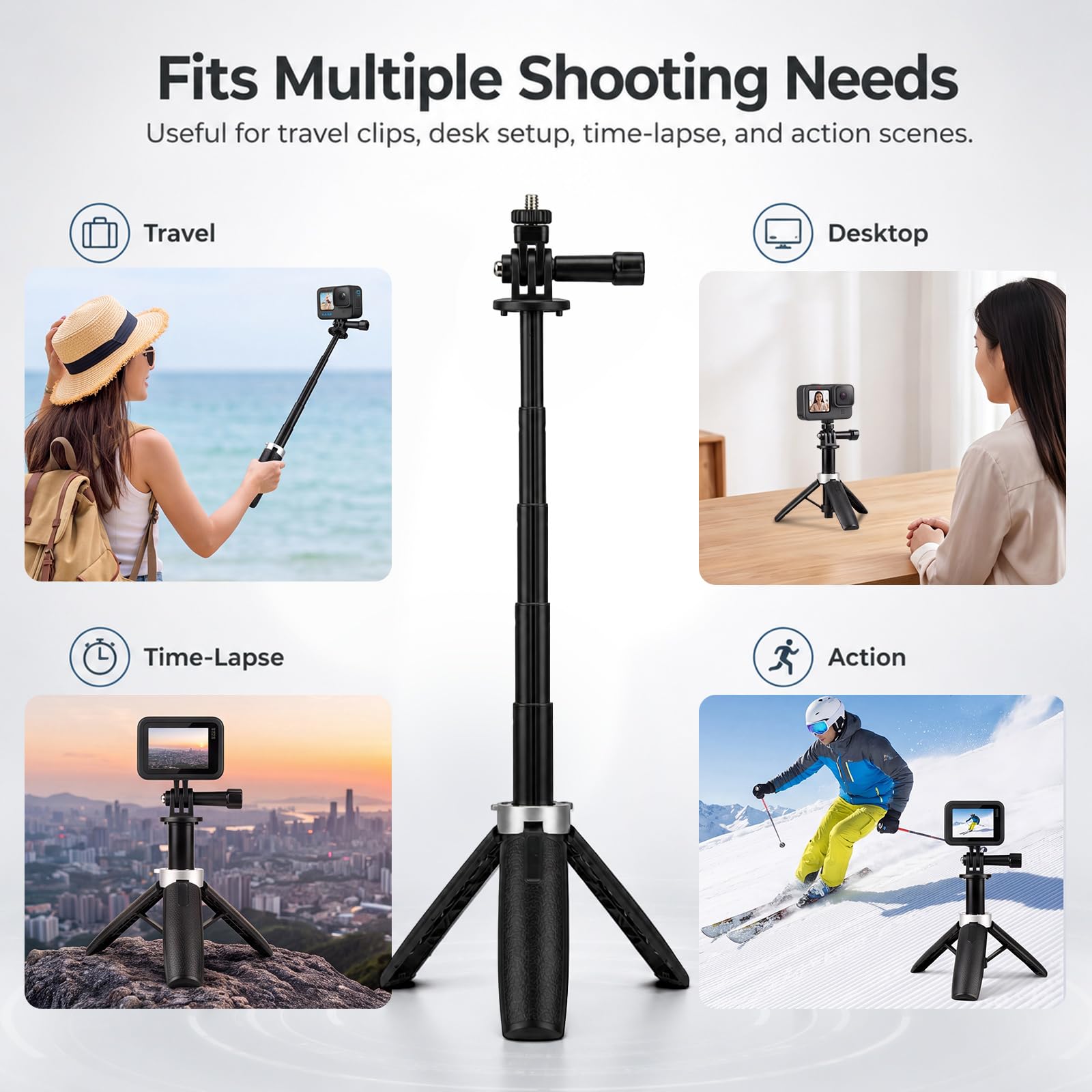 Mini Extendable Tripod Foldabl - огляд і ціна Gopro Action Camera Hero 13 Black