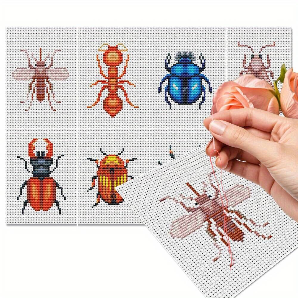8Pcs Insect Cross Stitch Embro - огляд і ціна Photography Geometry